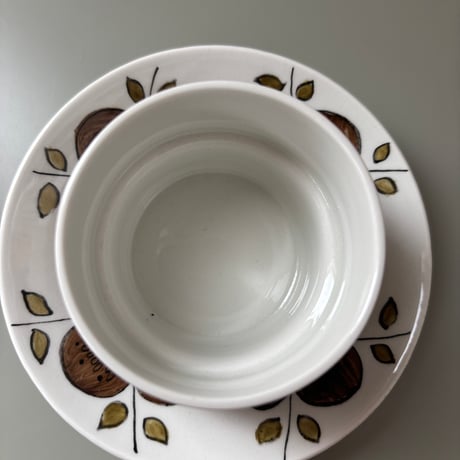 1969年 ARABIA Finland Goran Back Hand Paint cup&saucer❷