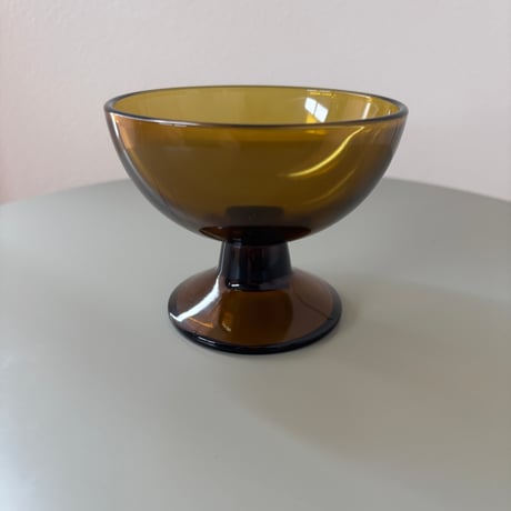 1956 Saara Hopea Nuutajarvi Finland Ice cream glass bowl 5379 Yellow
