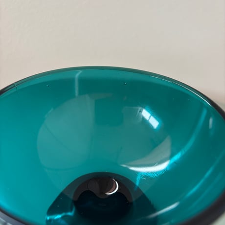 1956 Saara Hopea Nuutajarvi Finland Ice cream glass bowl 5379 Blue❷