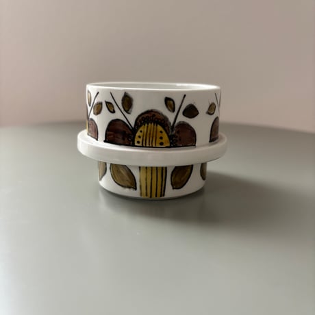 1969年 ARABIA Finland Goran Back Hand Paint cup&saucer❷
