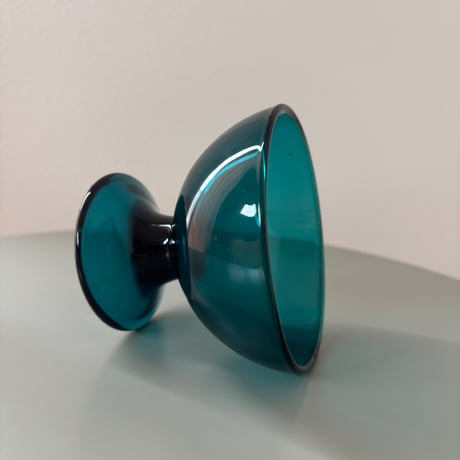 1956 Saara Hopea Nuutajarvi Finland Ice cream glass bowl 5379 Blue❷
