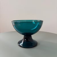 1956 Saara Hopea Nuutajarvi Finland Ice cream glass bowl 5379 Blue❷