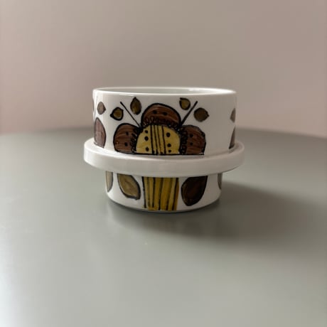 1969年 ARABIA Finland Goran Back Hand Paint cup&saucer❷