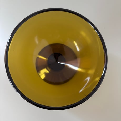 1956 Saara Hopea Nuutajarvi Finland Ice cream glass bowl 5379 Yellow