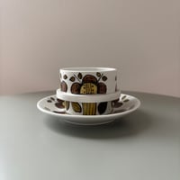 1969年 ARABIA Finland Goran Back Hand Paint cup&saucer❷
