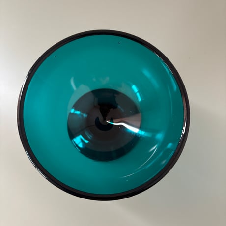 1956 Saara Hopea Nuutajarvi Finland Ice cream glass bowl 5379 Blue❷