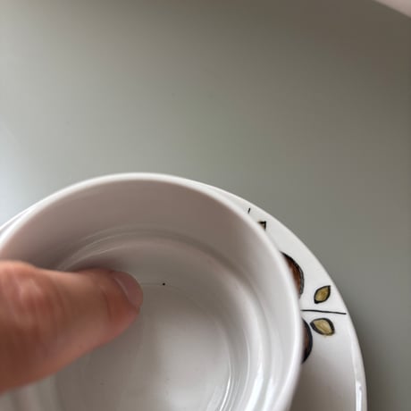 1969年 ARABIA Finland Goran Back Hand Paint cup&saucer❷