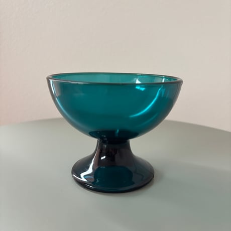 1956 Saara Hopea Nuutajarvi Finland Ice cream glass bowl 5379 Blue❶