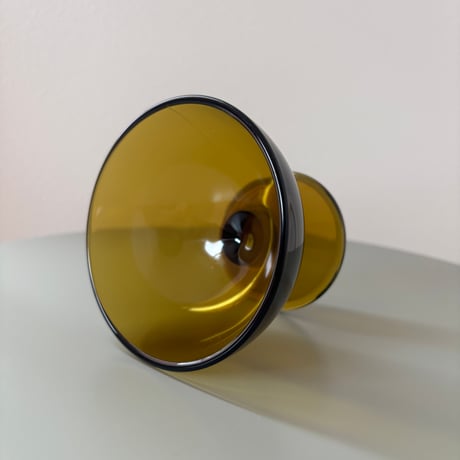 1956 Saara Hopea Nuutajarvi Finland Ice cream glass bowl 5379 Yellow