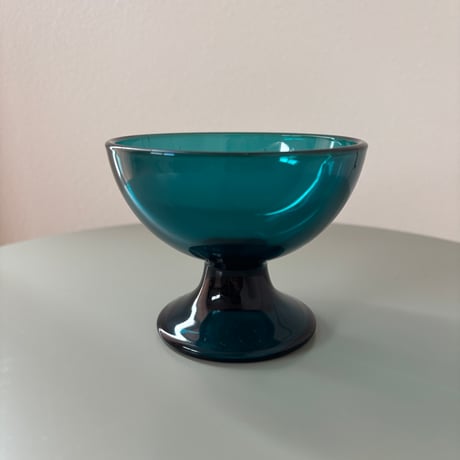 1956 Saara Hopea Nuutajarvi Finland Ice cream glass bowl 5379 Blue❷