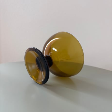 1956 Saara Hopea Nuutajarvi Finland Ice cream glass bowl 5379 Yellow
