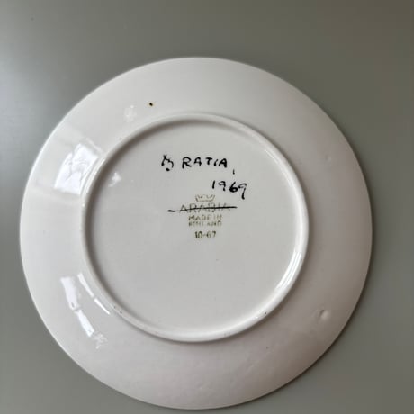 1969年 ARABIA Finland Goran Back Hand Paint cup&saucer❷