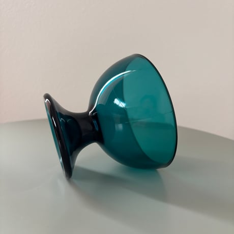 1956 Saara Hopea Nuutajarvi Finland Ice cream glass bowl 5379 Blue❶