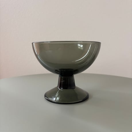 1956 Saara Hopea Nuutajarvi Finland Ice cream glass bowl 5379 Gray❷