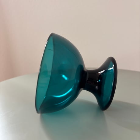 1956 Saara Hopea Nuutajarvi Finland Ice cream glass bowl 5379 Blue❷