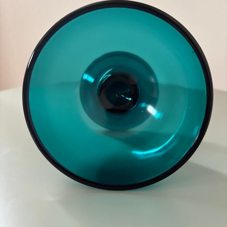 1956 Saara Hopea Nuutajarvi Finland Ice cream glass bowl 5379 Blue❶