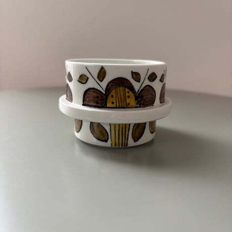1969年 ARABIA Finland Goran Back Hand Paint cup&saucer❷