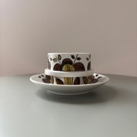 1969年 ARABIA Finland Goran Back Hand Paint cup&saucer❶