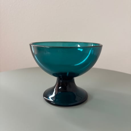 1956 Saara Hopea Nuutajarvi Finland Ice cream glass bowl 5379 Blue❶