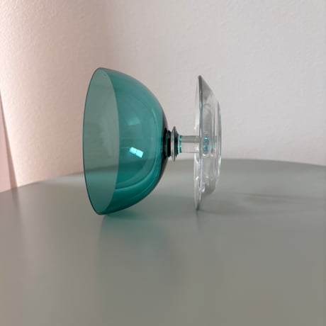1952-1968 Saara Hopea Nuutajarvi Finland Ice cream glass bowl 1344 Blue