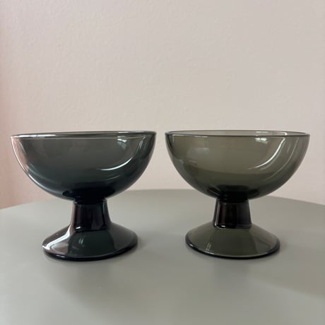 1956 Saara Hopea Nuutajarvi Finland Ice cream glass bowl 5379 Gray❷