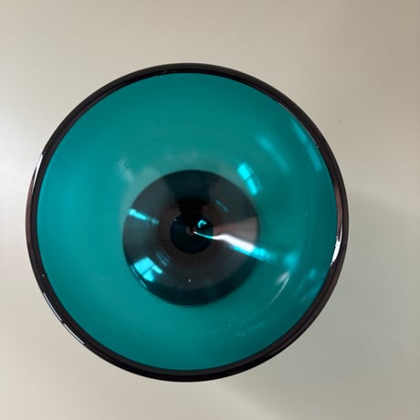 1956 Saara Hopea Nuutajarvi Finland Ice cream glass bowl 5379 Blue❶