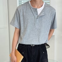 Henley Double-Layered T-Shirt