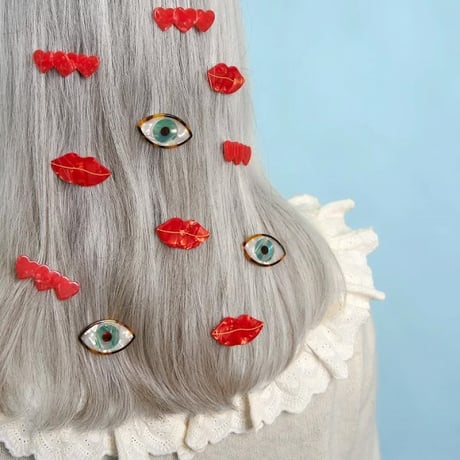 【Coucousuzette】【ククシュゼット】Blue Eye 目 mini hair clip ヘアクリップ