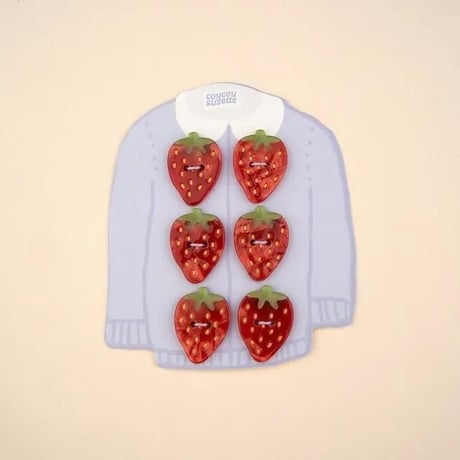 【Coucousuzette】【ククシュゼット】Strawberry Buttons set 苺 ストロベリー ボタンセット