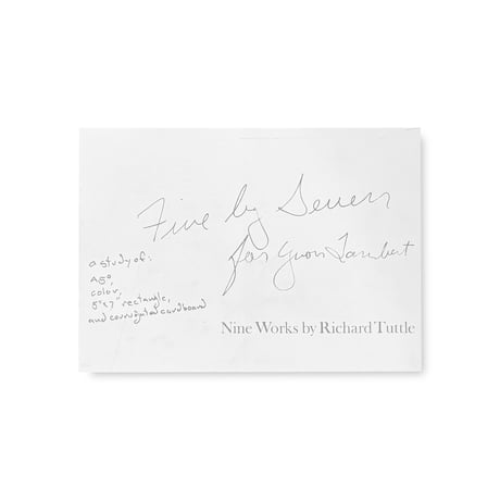 Richard Tuttle / FIVE BY SEVEN FOR YVON LAMBERT, NINE WORKS by Richard Tuttle