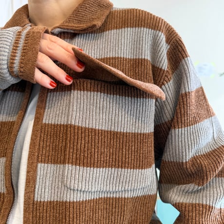 PHINGERIN / CORDY KNIT JACKET STRIPE