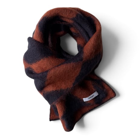 PHEENY / Kid Mohair Diamond Check Muffler