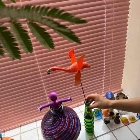 PINK FLAMINGOS WINDMILL