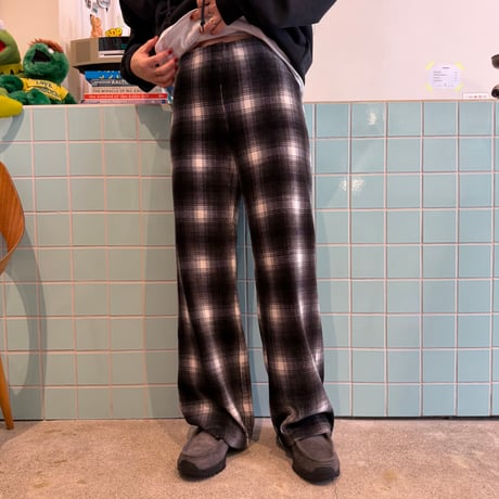 PHEENY / Ombre Check Stretch Corduroy wide Pants
