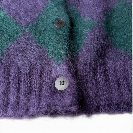 PHEENY / Kid Mohair Diamond Check Cardigan