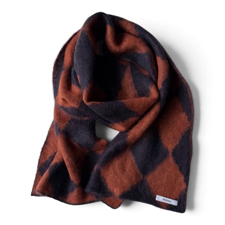 PHEENY / Kid Mohair Diamond Check Muffler