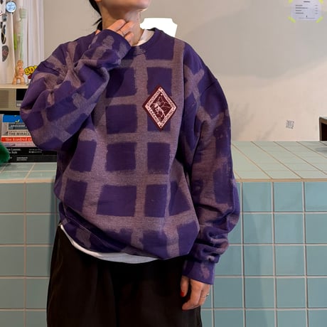 ATMOSPHERE MOUNTAIN WORKS / DISCHARGE PRINTED CREW *VEDAUWOO