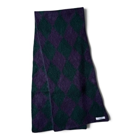 PHEENY / Kid Mohair Diamond Check Muffler