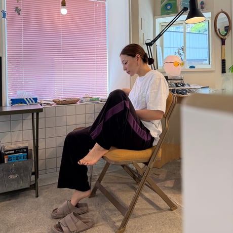 PHEENY / Cotton Velour Side Stripe Pants