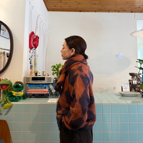 PHEENY / Kid Mohair Diamond Check Muffler
