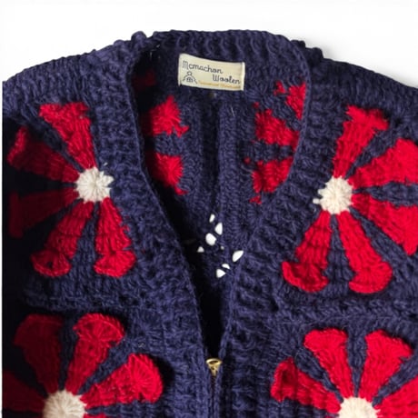 MacMahon Knitting Mills / V Neck Zip Cardigan-Square