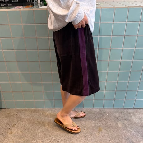 PHEENY / Cotton Velour Side Stripe Shorts