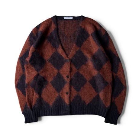 PHEENY / Kid Mohair Diamond Check Cardigan
