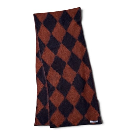 PHEENY / Kid Mohair Diamond Check Muffler