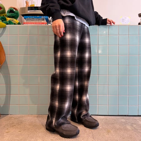 PHEENY / Ombre Check Stretch Corduroy wide Pants