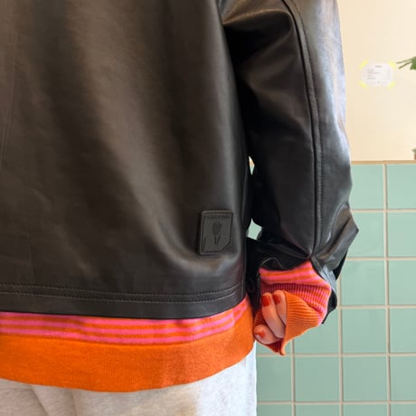 PHINGERIN / LOOP FRONT LEATHER JACKET