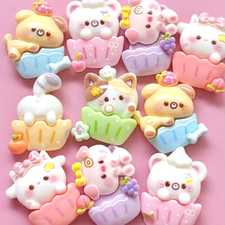 【B品10個】カップケーキアニマル【199】