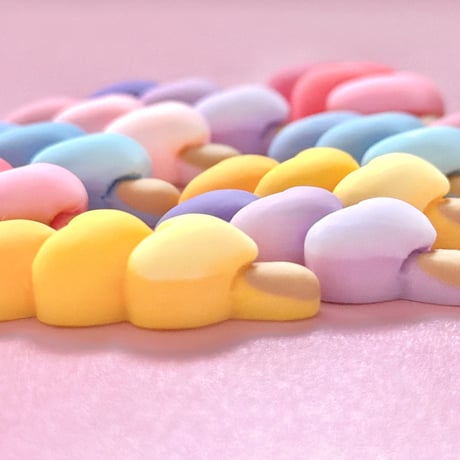 【10個】グラデーションハート3色だんご デコパーツ【177】