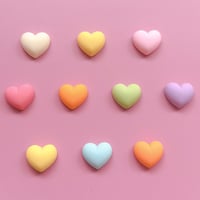 【10個】マットカラフルハート【201】
