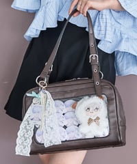 フラップボストンバッグ（Brown）